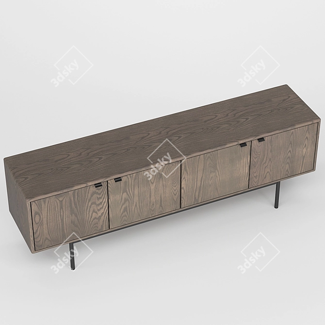 Modern Media Storage: Hensley Cabinets 3D model image 3