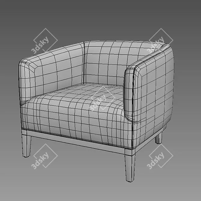 Restoration Hardware Morgan Leather Barrelback Chair 3D model image 3