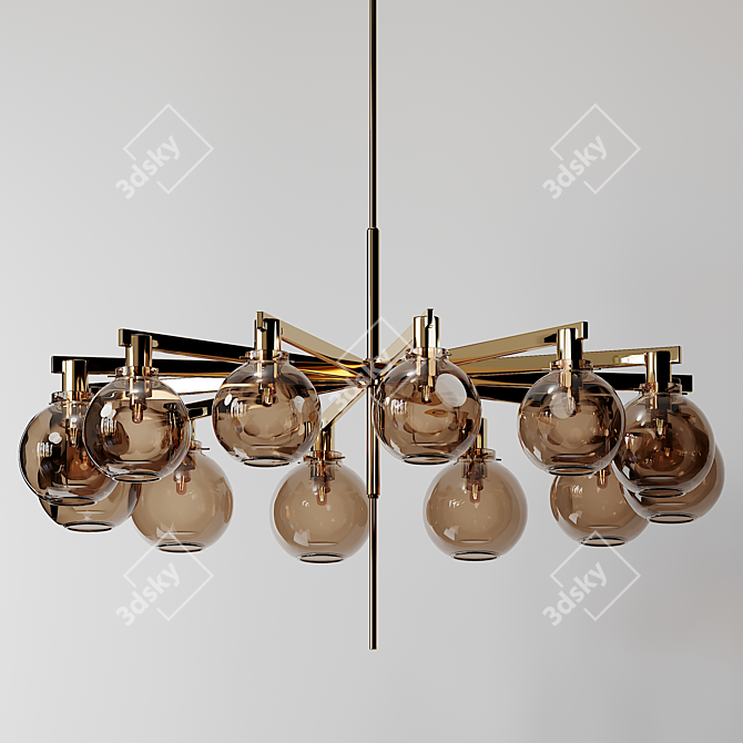 Elegant Hans-Agne Jakobsson Brass Ceiling Lamp 3D model image 1