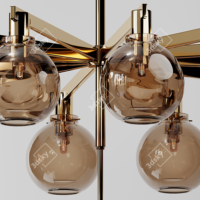 Elegant Hans-Agne Jakobsson Brass Ceiling Lamp 3D model image 2