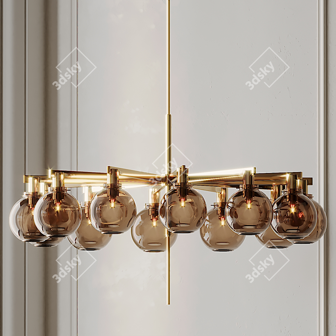 Elegant Hans-Agne Jakobsson Brass Ceiling Lamp 3D model image 3