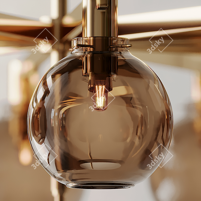 Elegant Hans-Agne Jakobsson Brass Ceiling Lamp 3D model image 4