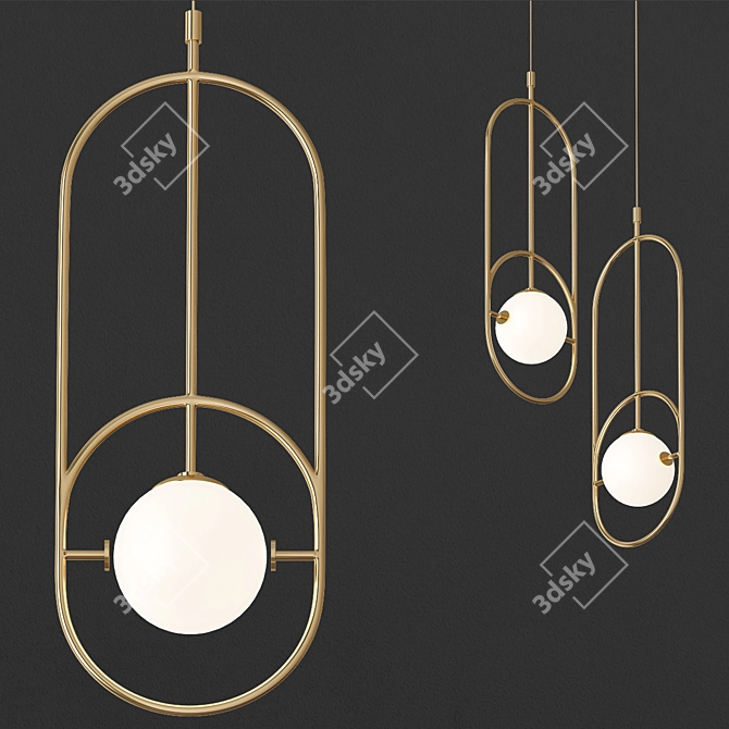 Sleek Design Loop Suspension Lamp 3D model image 1