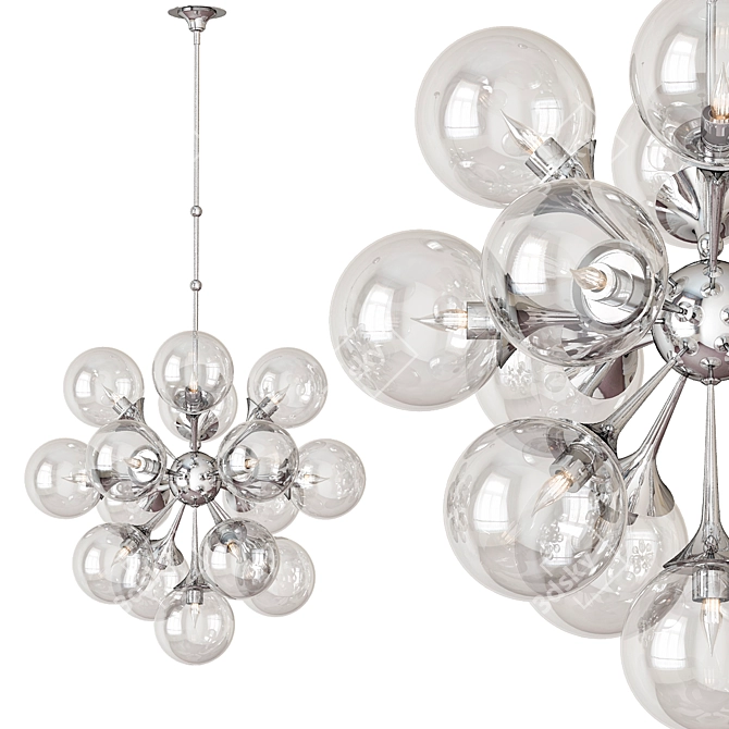 Elegant Tiered Cristol Lighting 3D model image 1