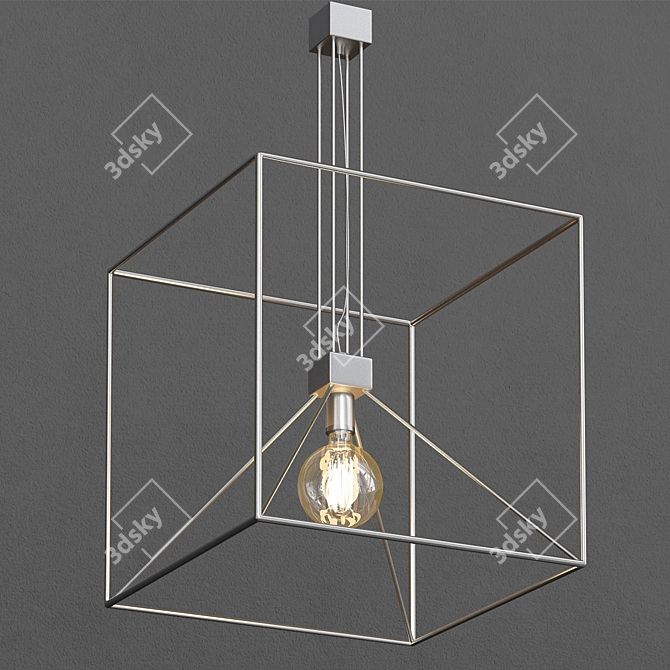 CUBO REFLEX: Modern Metal Pendant Lamp 3D model image 1