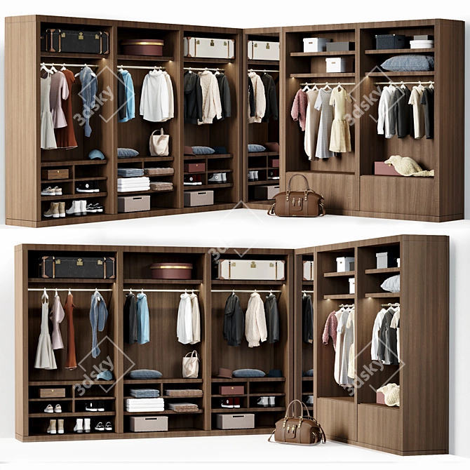 SIPARIO Wardrobe: Sophisticated and Spacious 3D model image 1