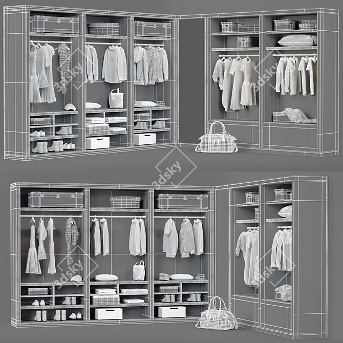 SIPARIO Wardrobe: Sophisticated and Spacious 3D model image 3