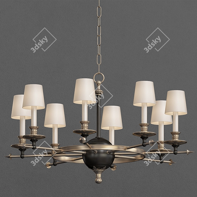 Elegant Leaf and Arrow Chandelier 3D model image 1