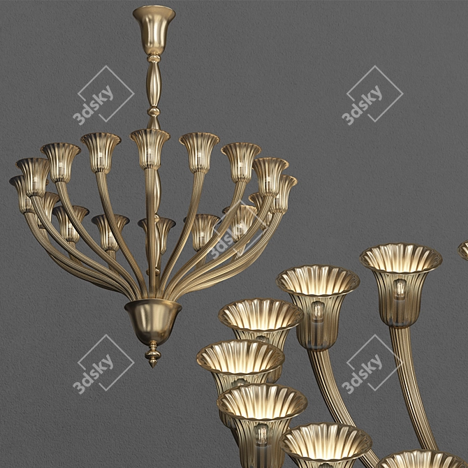 Elegant Art Deco Chandelier 3D model image 1