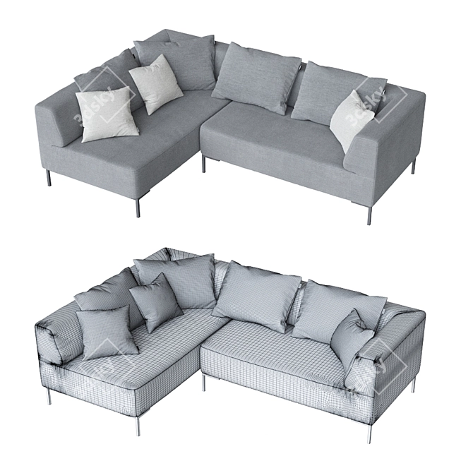 Modern 185 Sofa: Luxurious Comfort 3D model image 2