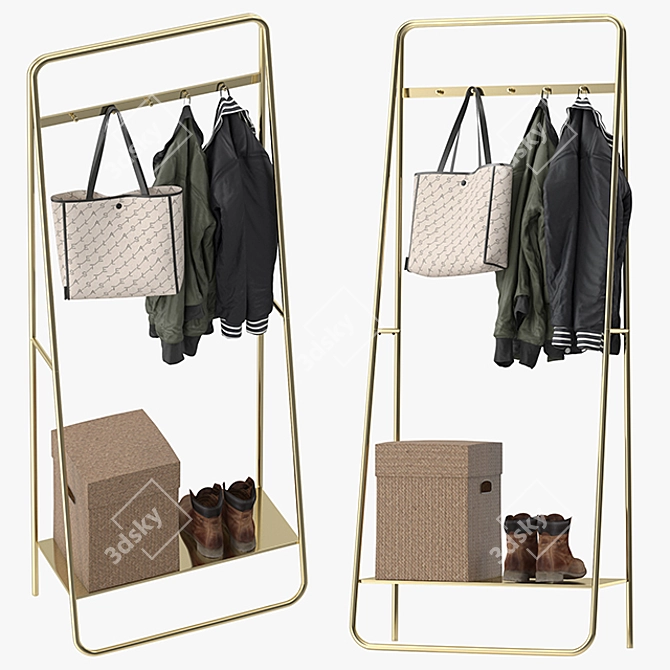 Nordal LINE Coat Rack: Stylish & Practical 3D model image 2