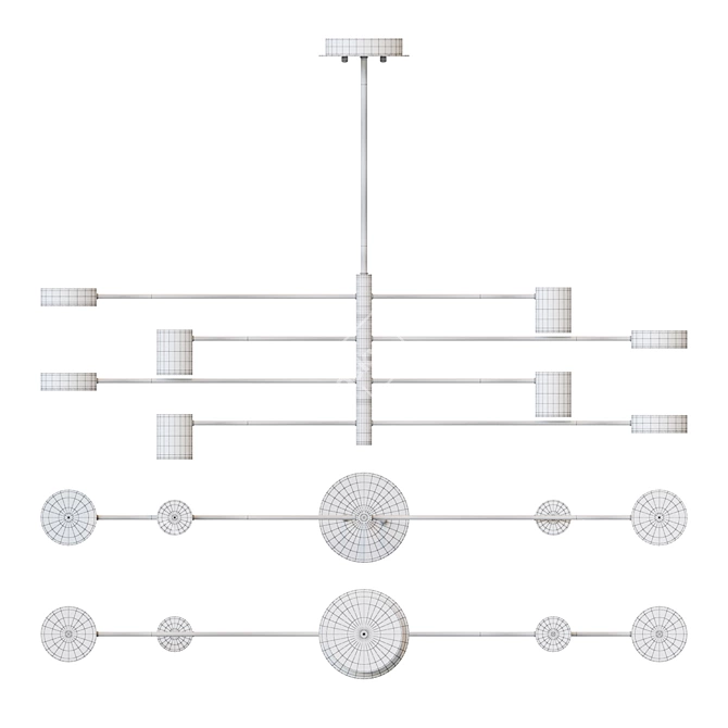 Minimalist LED Chandelier - Lampatron SUNSHINE 8 3D model image 3