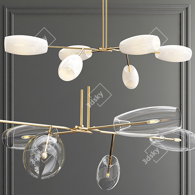 Elegant Branching Chandelier by Team Koss 3D model image 1