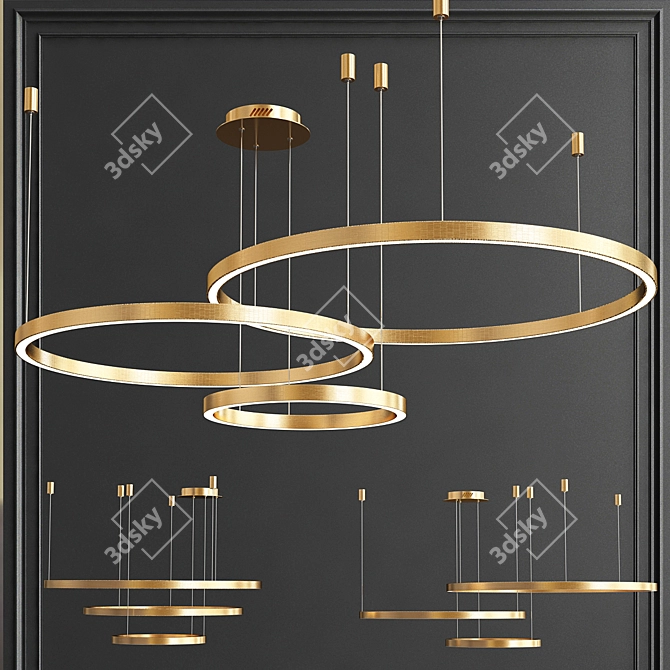 Sleek & Chic Chandelier Collection 3D model image 3