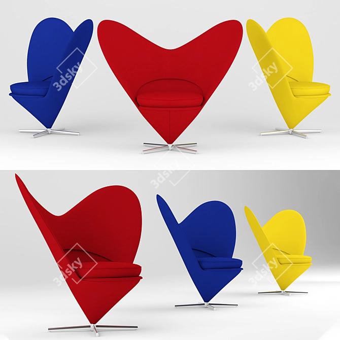 Modern Heart Cone Chair: Stylish and Comfortable 3D model image 1