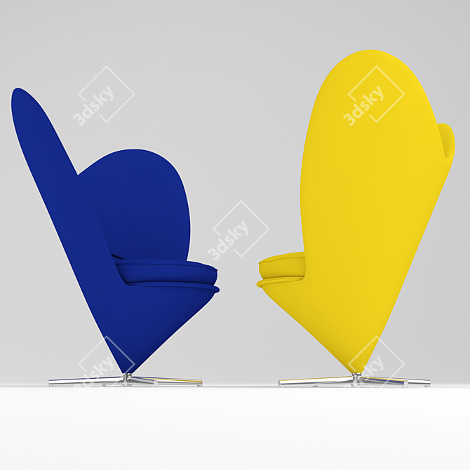 Modern Heart Cone Chair: Stylish and Comfortable 3D model image 2