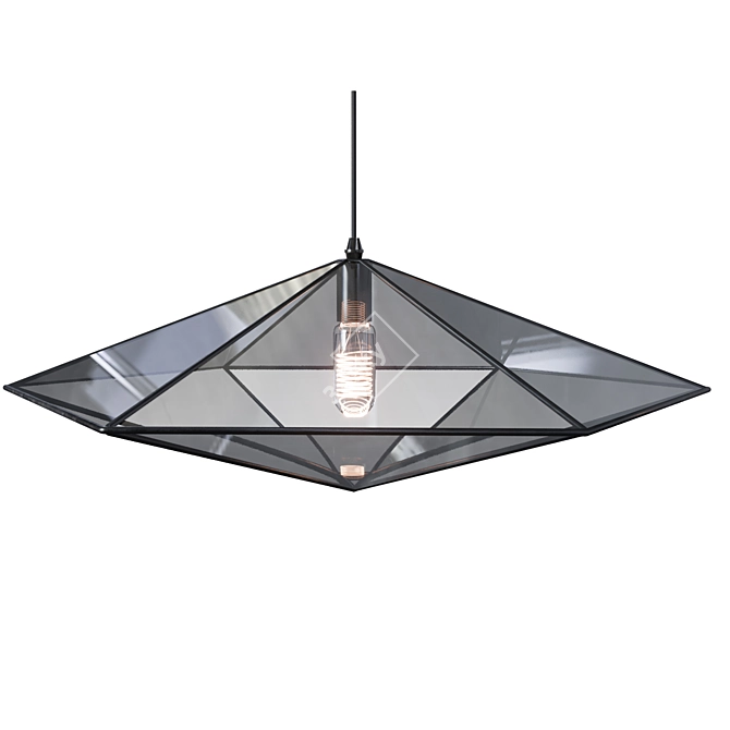 Stained Glass Pendant Lamp 3D model image 1