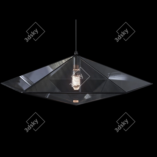 Stained Glass Pendant Lamp 3D model image 2