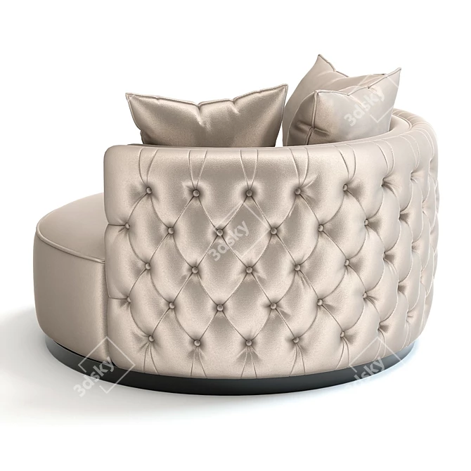 Modern 3D Oscar Loveseat: 3 Colours 3D model image 3