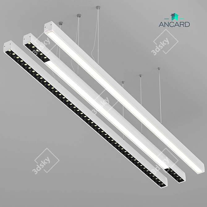 Sleek Linear Pendant Light 3D model image 2