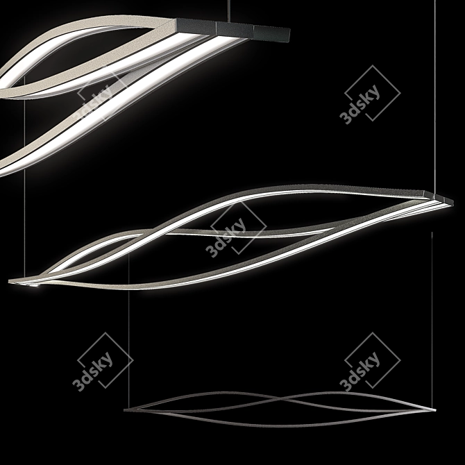 LED Chandelier with Unique Design | Customizable Sizes & Colors 3D model image 1