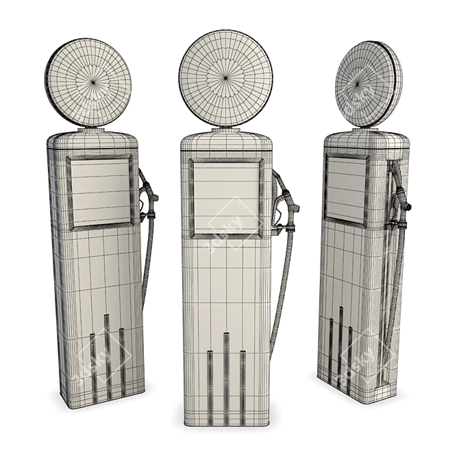 Vintage American Gas Pumps Collection 3D model image 2