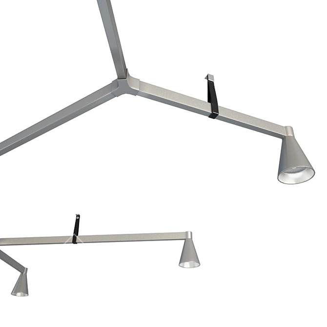 Austere 3D Ceiling Lamp: Modern Metal Shades 3D model image 2