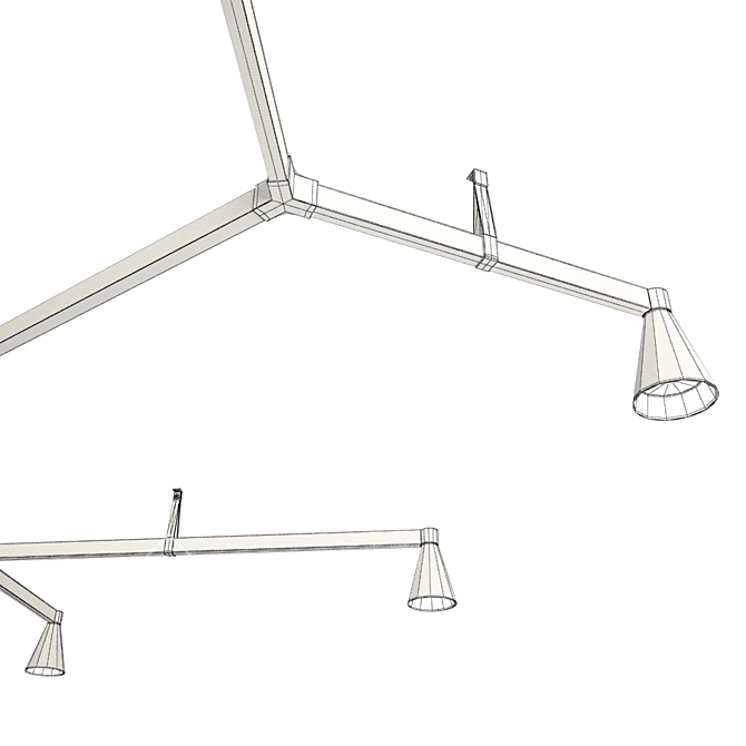 Austere 3D Ceiling Lamp: Modern Metal Shades 3D model image 3