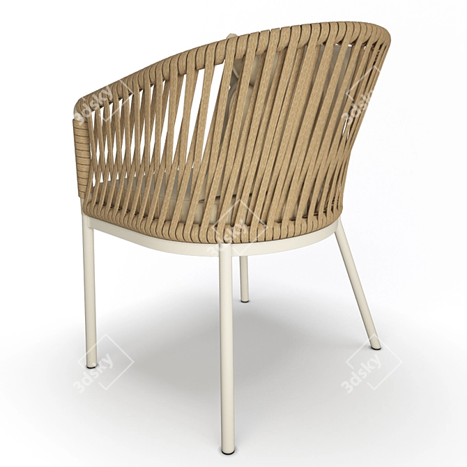 Bitta Braided Outdoor Chair - Stylish and Durable 3D model image 3