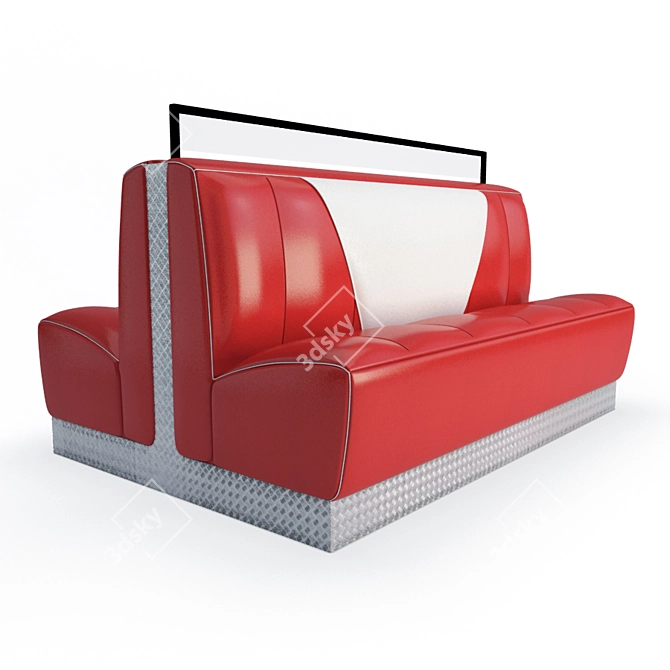 Retro American Diner Bench 3D model image 1