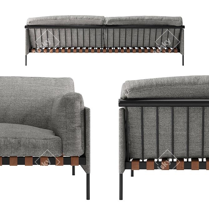 Sophisticated Étiquette Sofa: Elegant Design by De Padova 3D model image 2