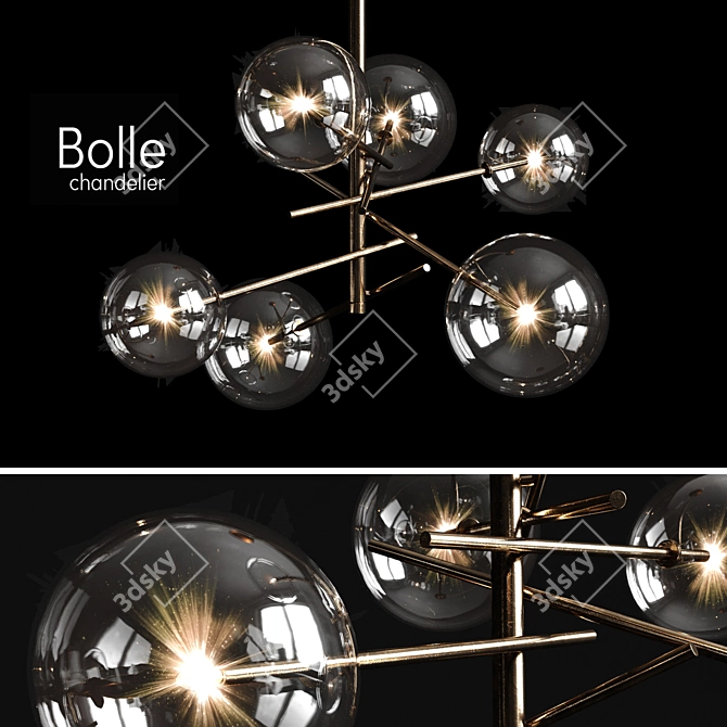 Bolle 6-Light Chandelier by Gallotti & Radice 3D model image 1