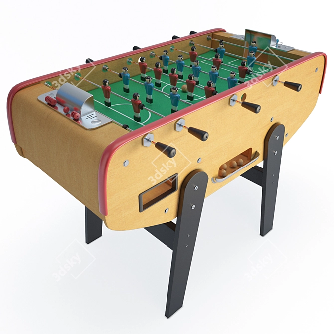 Product Title: Vintage Wooden Babyfoot Football Table 3D model image 1