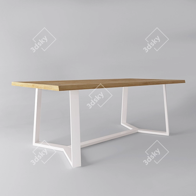 Industrial Oak Table - NOGACH 19 3D model image 1