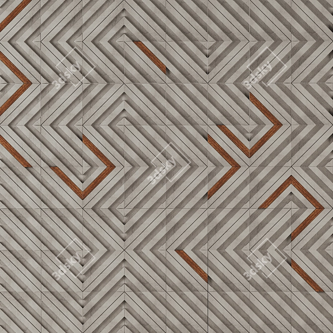 Tonk Time Series Gama: Versatile Modular Wall Tiles 3D model image 1