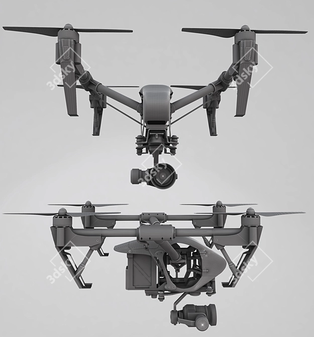 Advanced Aerial Filming: DJI Inspire 1 PRO 3D model image 3