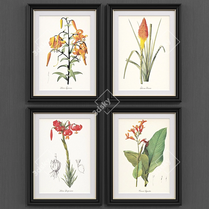 Modern Botanical Art Prints 3D model image 2