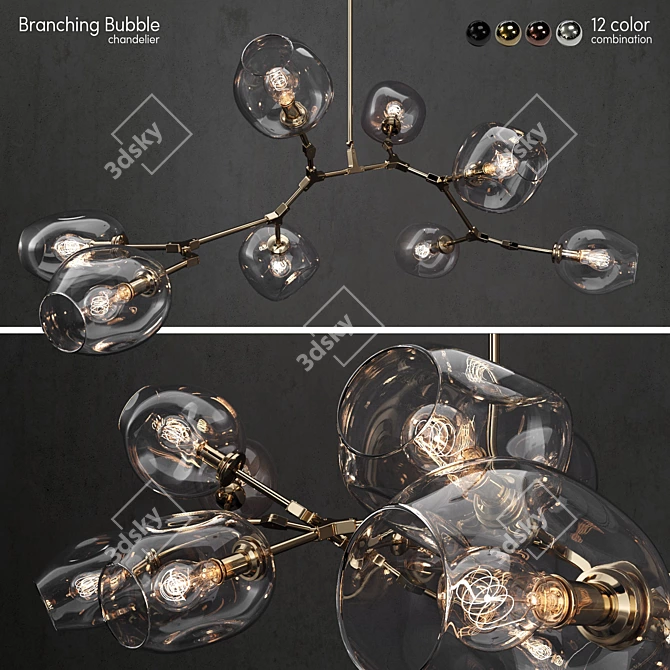 Title: Versatile Branching Bubble Chandelier 3D model image 1