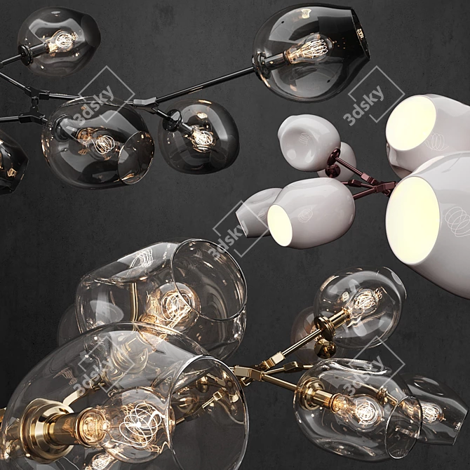 Title: Versatile Branching Bubble Chandelier 3D model image 2