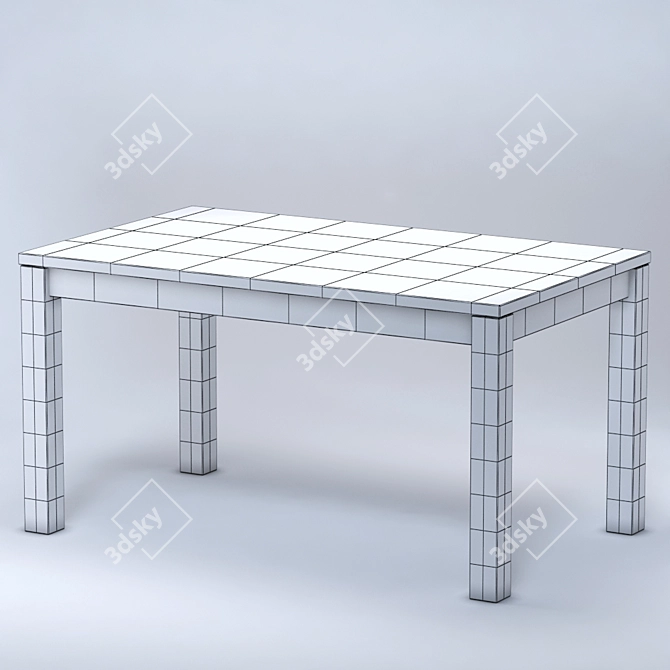 Modern Extendable Dining Table 3D model image 2