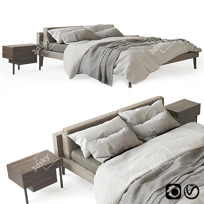 Elevated Elegance: Floyd Hi Bed & Bedside Stilt 3D model image 1