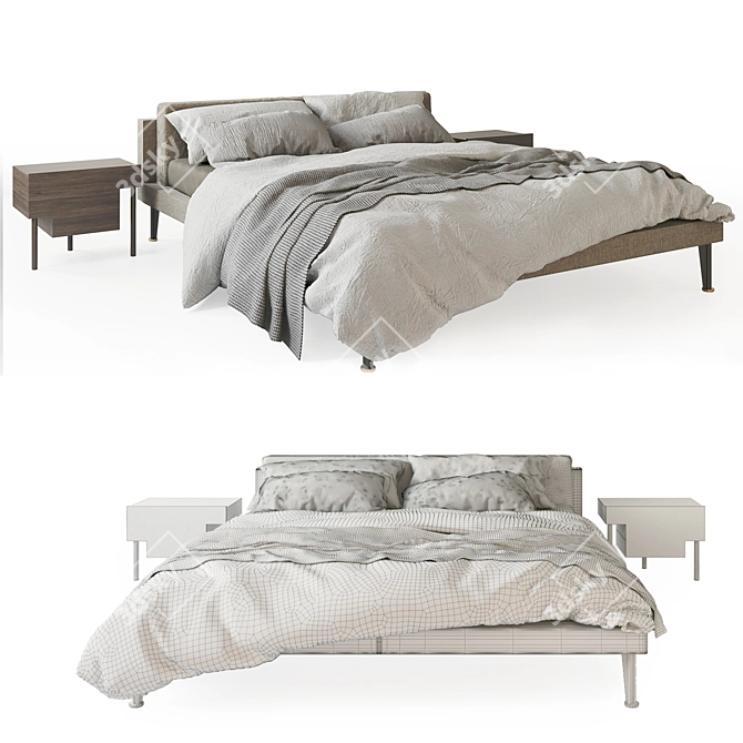 Elevated Elegance: Floyd Hi Bed & Bedside Stilt 3D model image 3