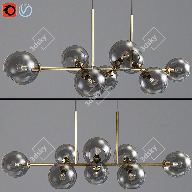 Ethereal Glass Pendant Chandelier 3D model image 1