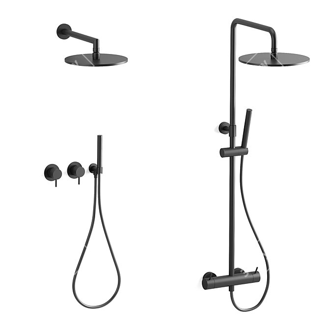 Sleek Devit Shower Collection 3D model image 2