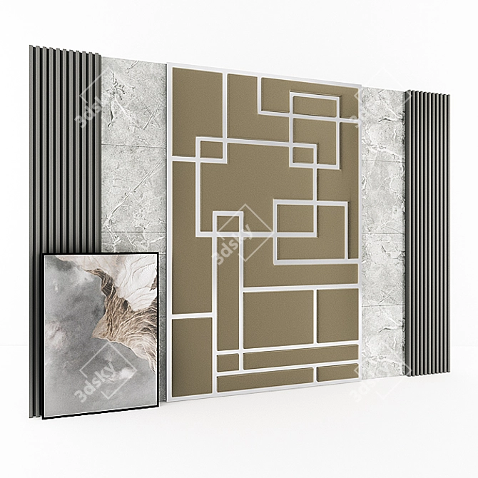 Modern 3D Wall Panel 3D model image 1