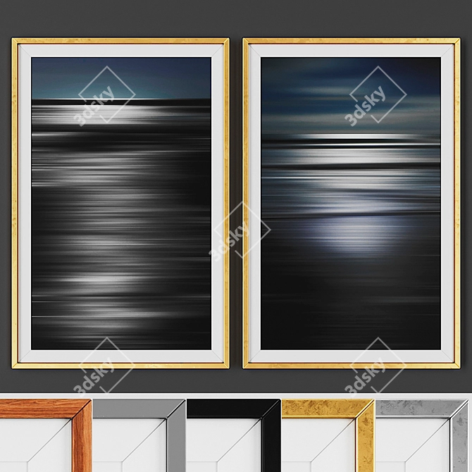 Title: Contemporary Picture Set with Frame Options 3D model image 1