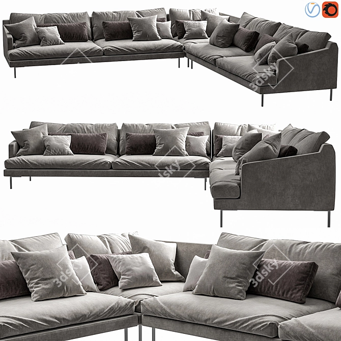 Modern Poliform Bellport 3 Seater 3D model image 1