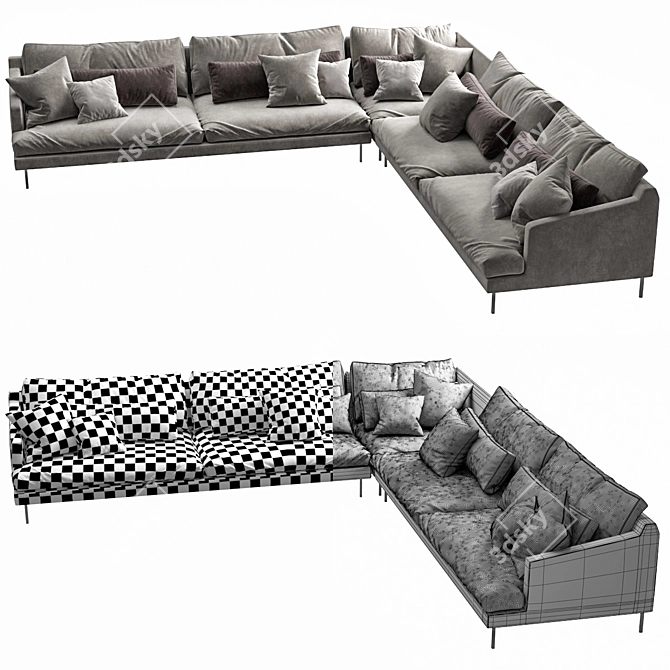 Modern Poliform Bellport 3 Seater 3D model image 3