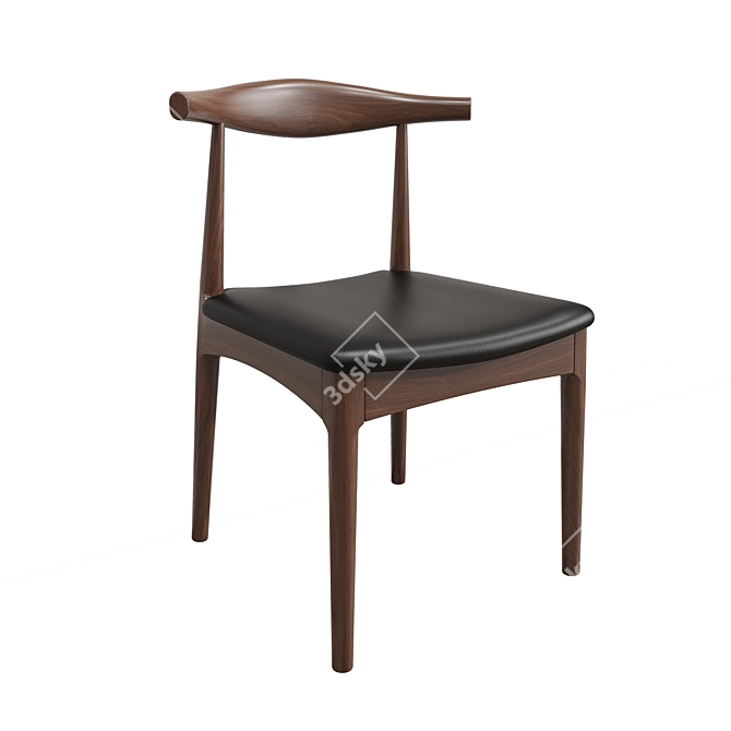 Horn Wood Chair: Modern Elegance 3D model image 1