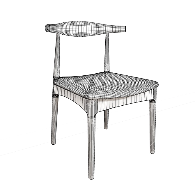 Horn Wood Chair: Modern Elegance 3D model image 2